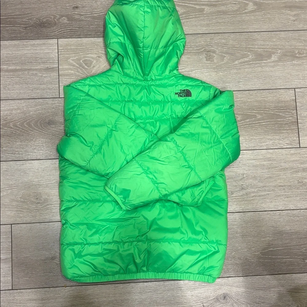 The North Face Boys' Jacket in Bright Green with Black Logo Tag